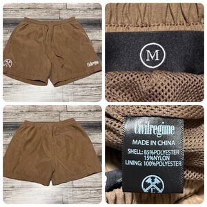 Civil Regime Mesh Lined Drawstring Shorts Men’s M Brown (Inseam 4.5) Casual